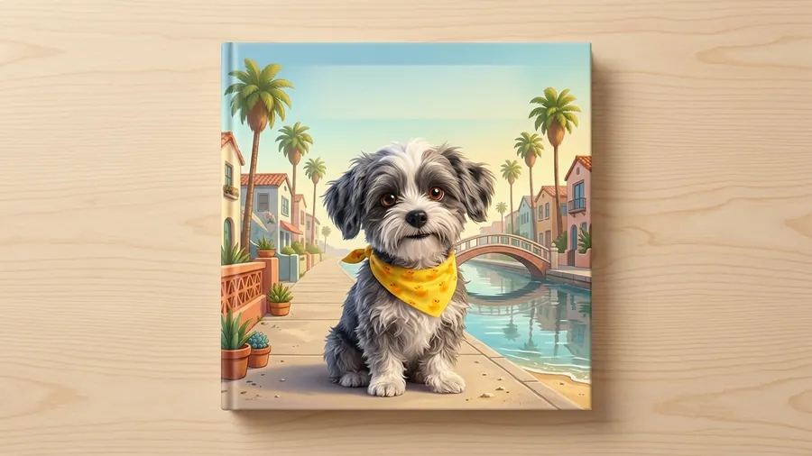 The Milo's Adventures picture book on a wooden table
